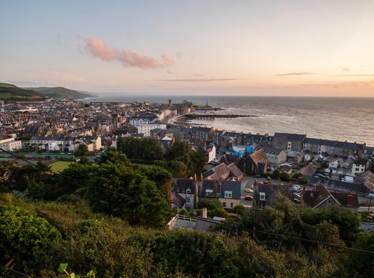 Aerial view of Aberystwyth.