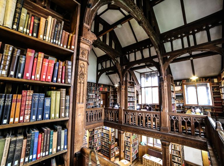 Blick auf Gladstone's Library, Hawarden.