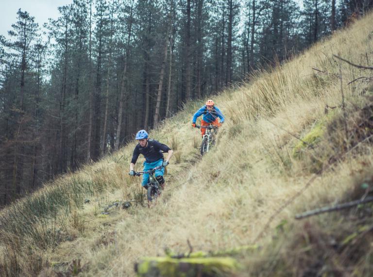 Two mountain bikers at Afan Forest Park.