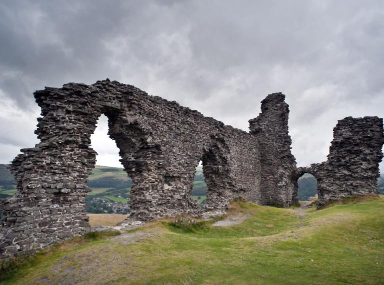 The stone ruins of Castell Dinas Bran.
