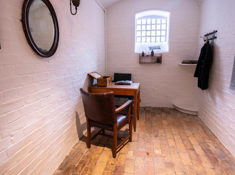 inside prison cell.