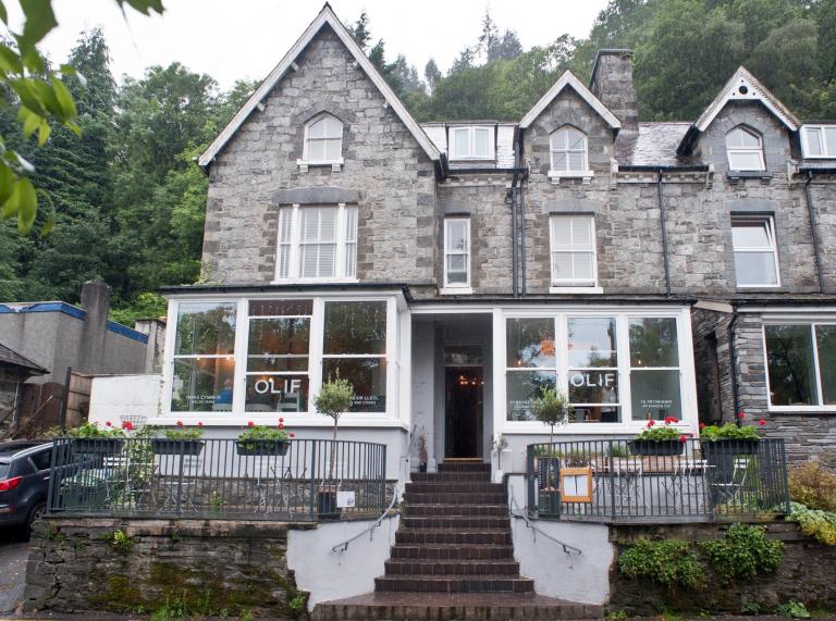 Image of the exterior of Olif restaurant in North Wales