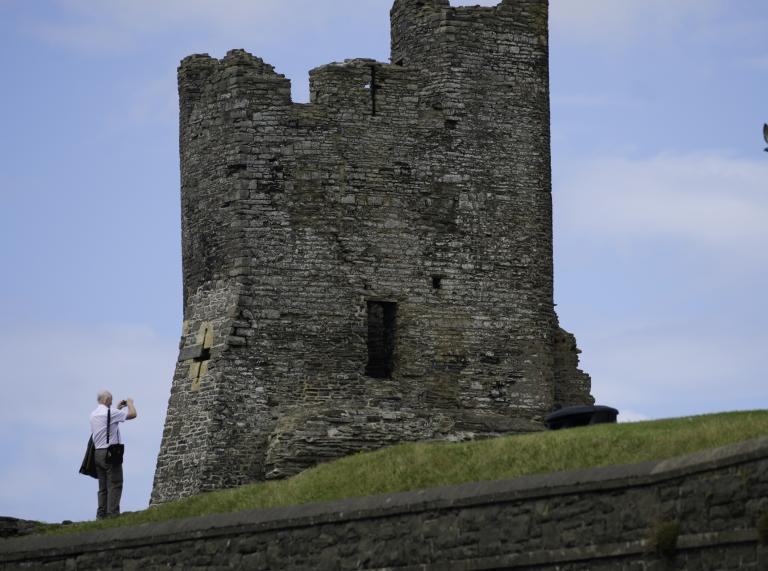 A ruined castle tower.