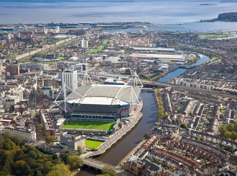 Aerial view of Cardiff