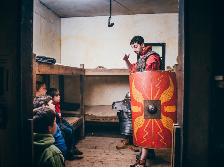 Learning about soldiering at the National Roman Legion Museum