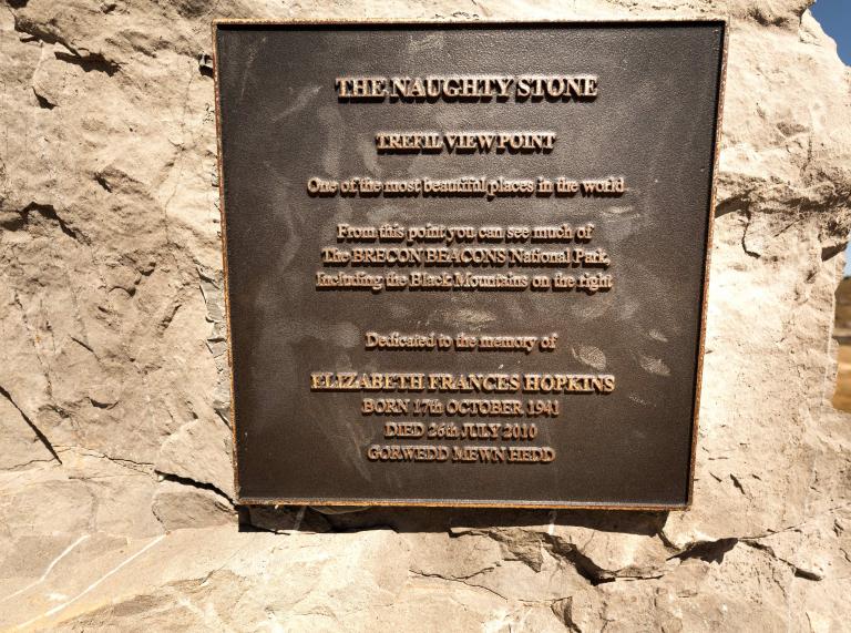 The Naughty Stone plaque.