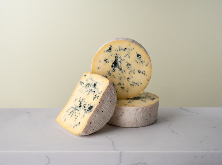 A blue veined cheese