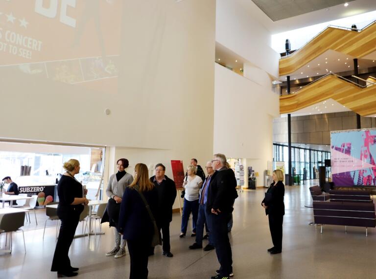 Group of people in the foyer of a modern conference centre