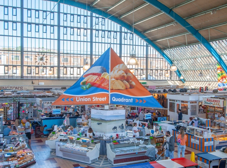 busy indoor market.