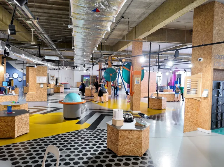 interior of science discovery centre.