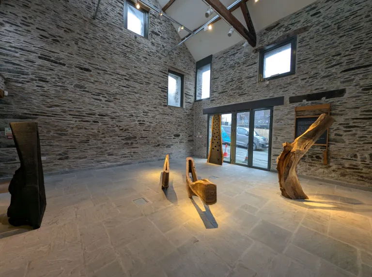 Interior of a art gallery.