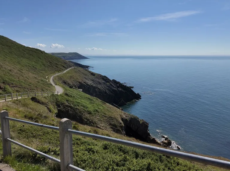 Wooden footbath along the coastal trail 
