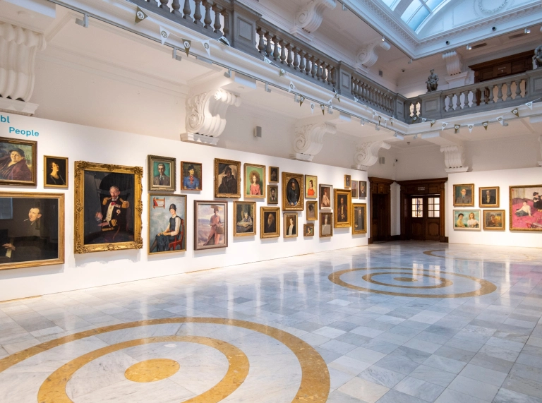 Inside the atrium of the Glynn Vivian Art Gallery.