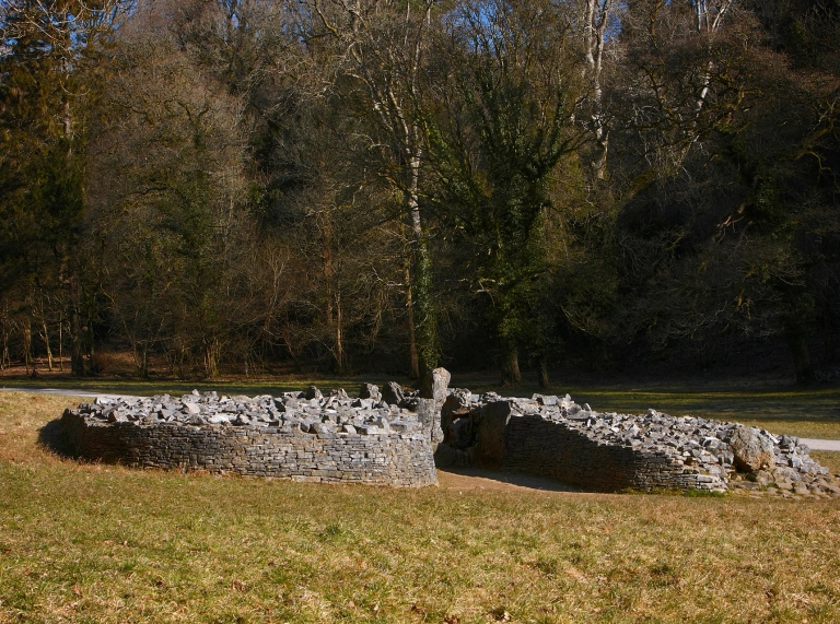 Remains of a round iron-age burial chamber.