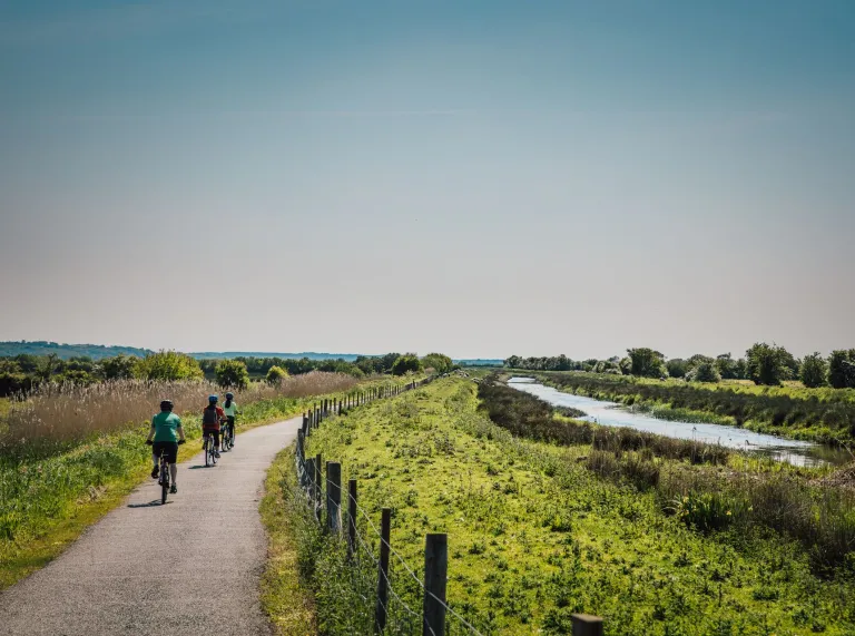 Cycling path alongside river