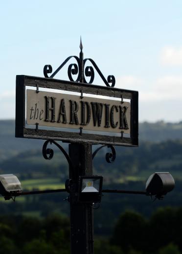 The sign for The Hardwick, Abergavenny.