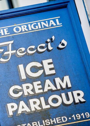 Sign for the ice cream parlour