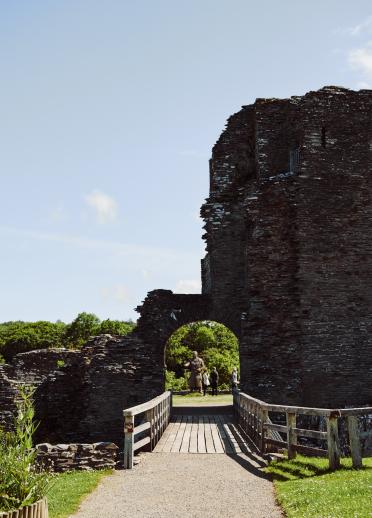 castle tower and walkway.