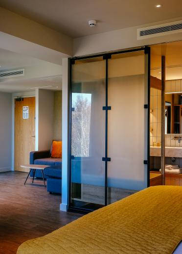 interior of hotel room at Hilton Garden Inn, Adventure Parc Snowdonia