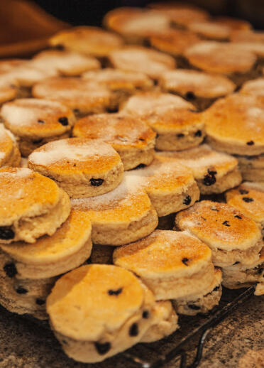 A massive pile of Welsh cakes.