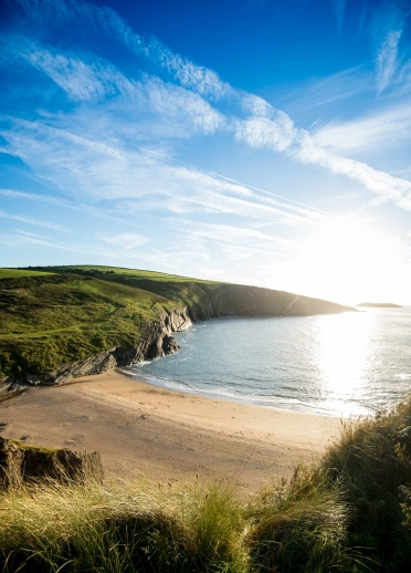 beautiful sandy beach on a sunny day,