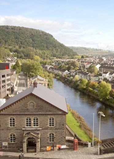 Image of Pontypridd Museum from above.