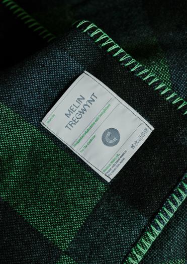 Green fabric from woollen mill Melin Tregwynt