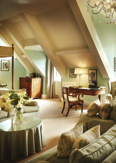 Inside the master suite at Llangoed Hall.