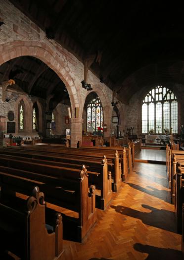 Interior of St Dyfnog's Church.