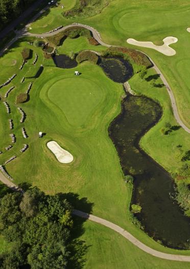 Aerial view of the golf course at Vale Resort, Hensol.
