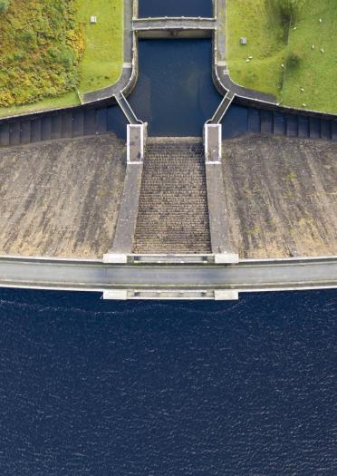 Claerwen Dam from above.