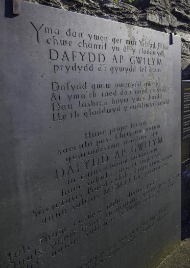 Dafydd ap Gwilym's gravestone.