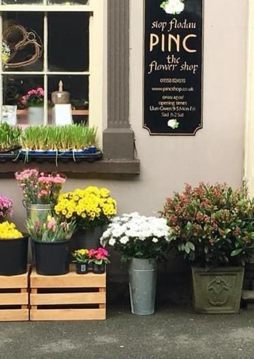exterior of florist with flowers and plants.