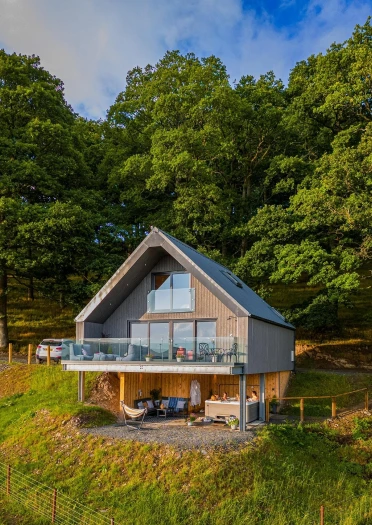 treehouse guest accommodation and trees.