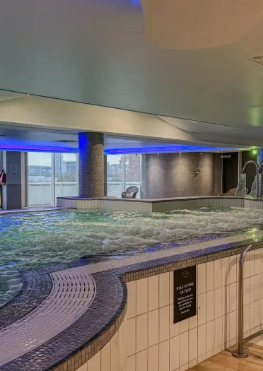 indoor pool in hotel.