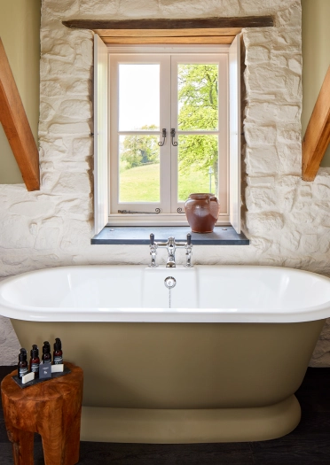 Freestanding bath at Grove of Narberth, Pembrokeshire. © Grove of Narberth