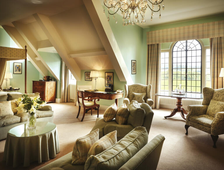 Inside the master suite at Llangoed Hall.
