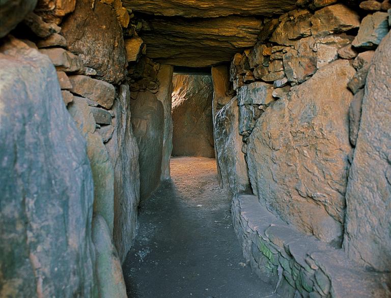 Interior passage leading to the chamber at Bryn Celli Ddu.