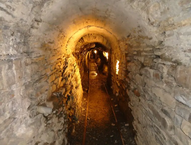 Underground tunnel at Silver Mountain Experience.