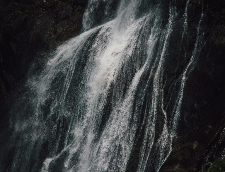 close up of waterfall.