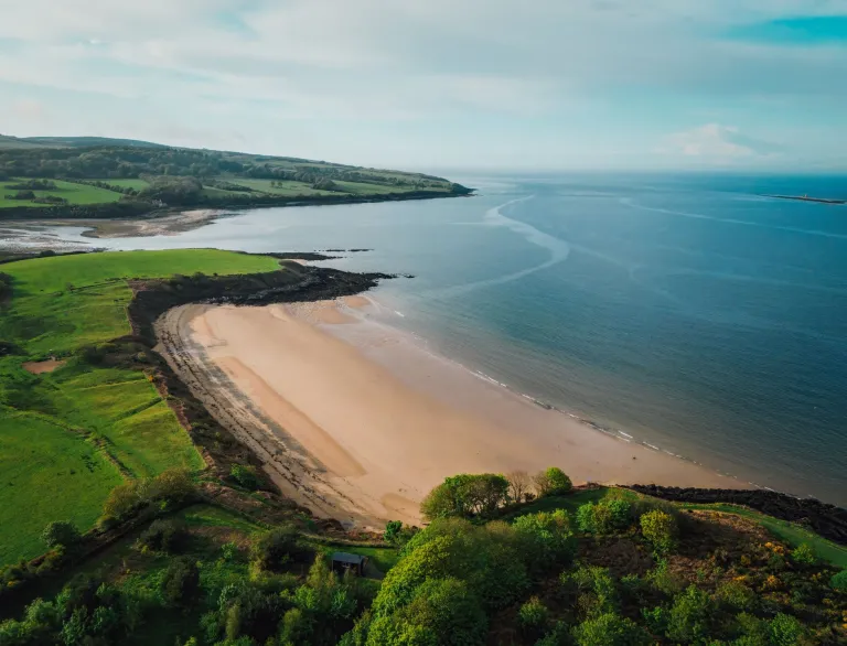 Aerial image of beach with sandy shores