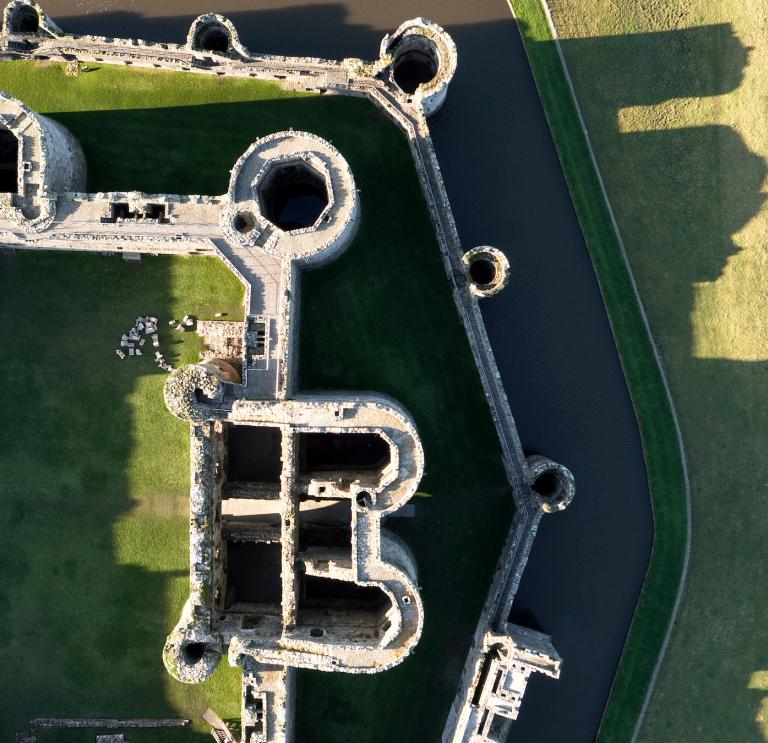 Aerial view of Beaumaris Castle.