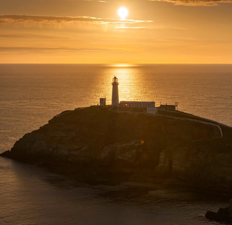 South Stack Lighthouse at sunset
