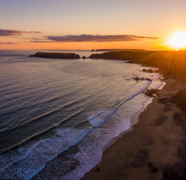 Marloes Sands at sunset.