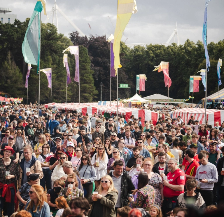 crowd at festival.