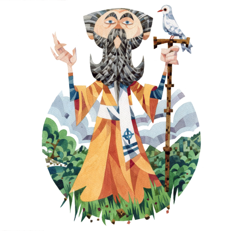 An illustration of St David.