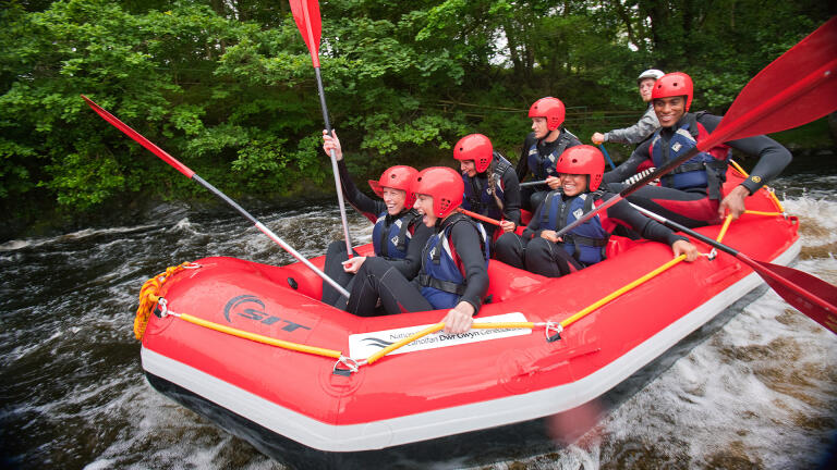 Image of people whitewater rafting at the National White Water Centre