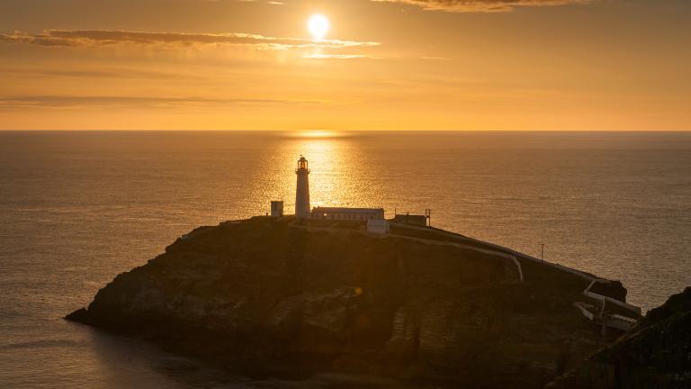 South Stack Lighthouse at sunset