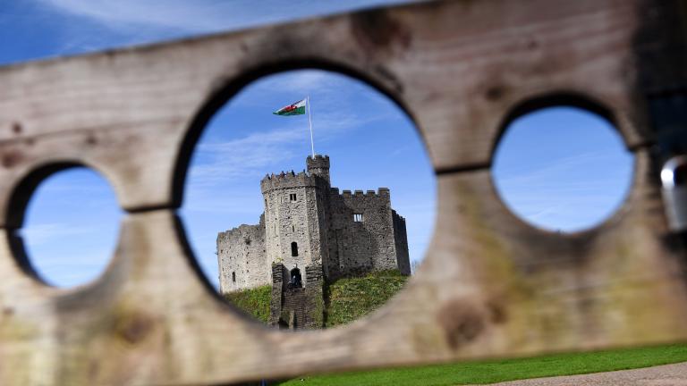 Blick auf Cardiff Castle, Südwales