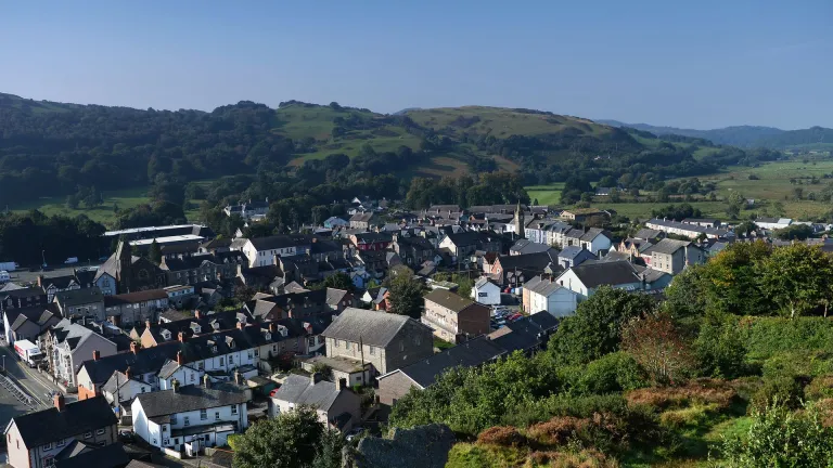 Machynlleth von oben.